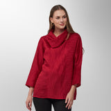Toofan - Red - Red Breeze Relaxed Cowl Top - CR 28