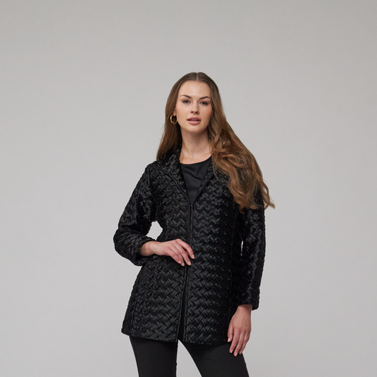 Toofan - Black  - One Button Cardigan Jacket  - CS 1 - 18