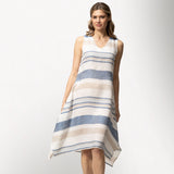 Toofan - Sleeveless A-Line Jumper – Women’s Striped Midi Dress - LST 599