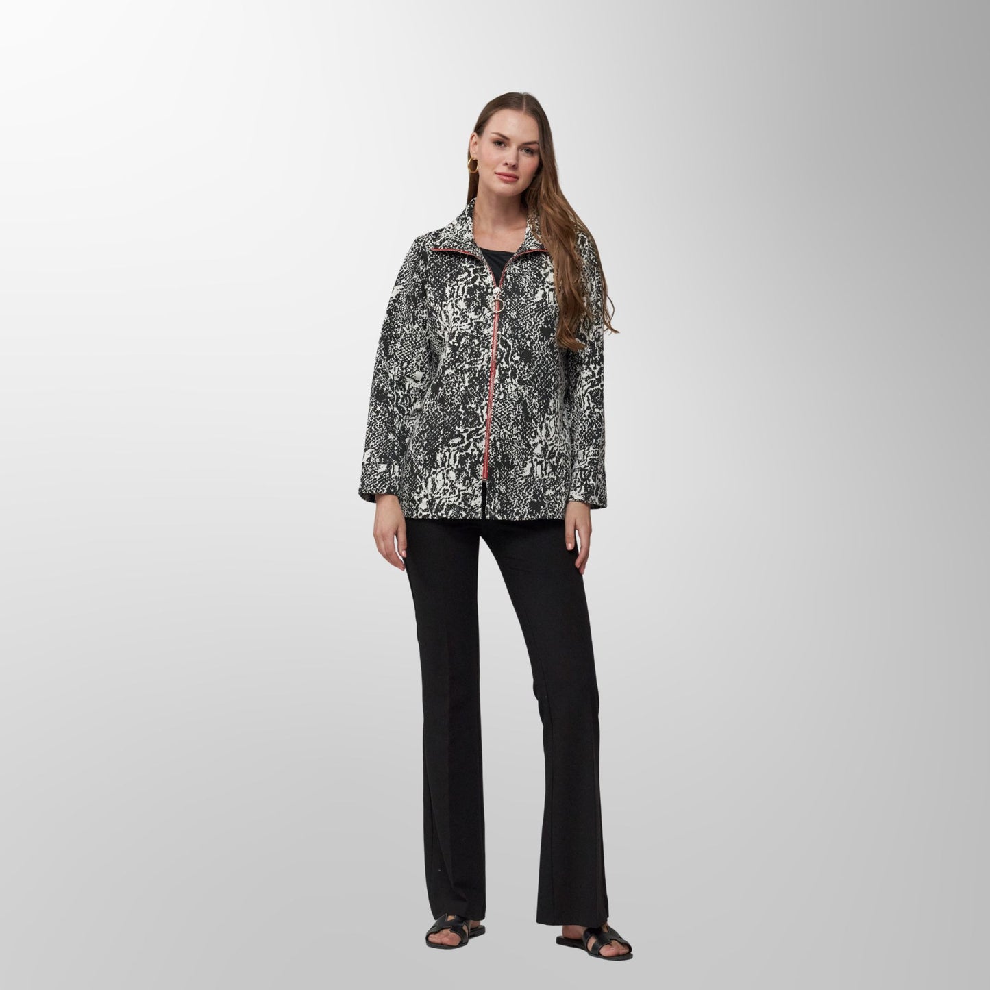 Toofan - Black/White - Urban Python Zip Jacket - BW9-08