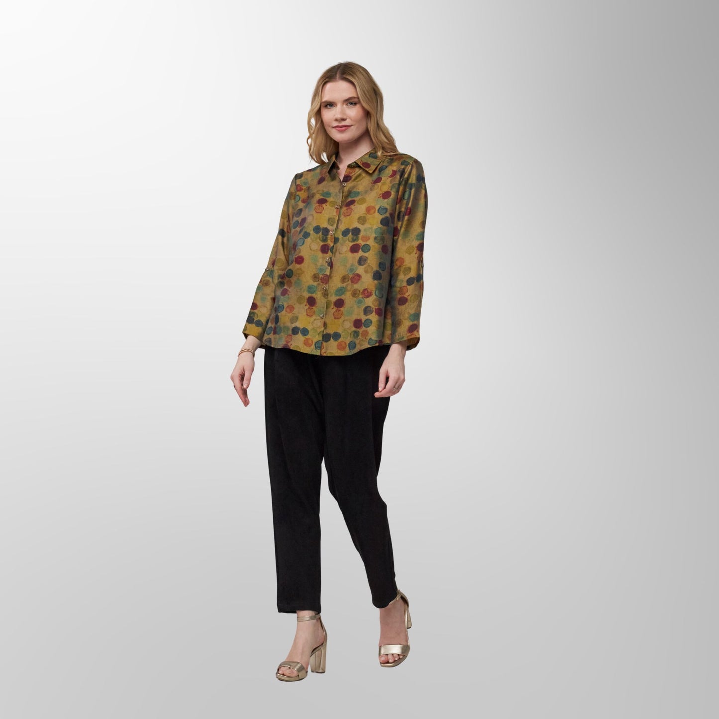 Toofan - Print - Golden Meadow Polka Dot Top - DP 38 - 2
