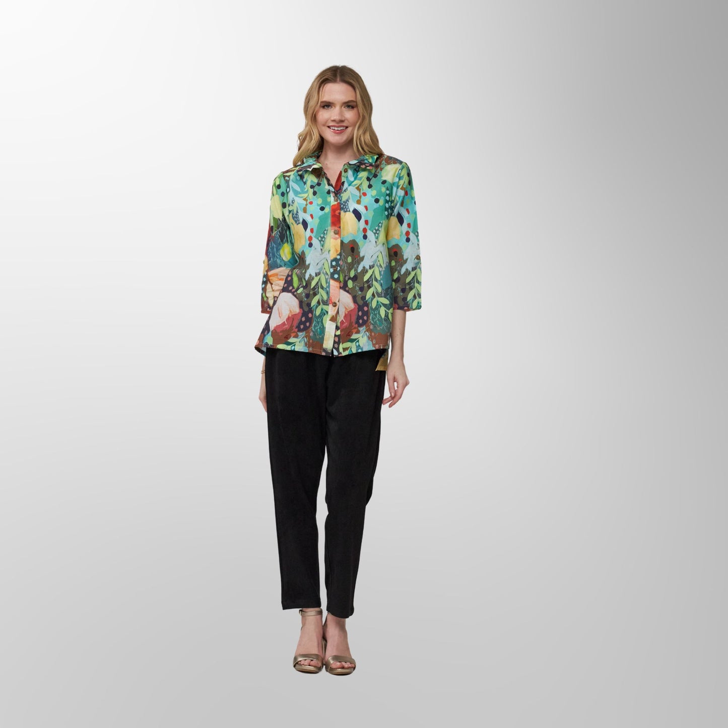 Toofan - Print - Floral Carnival Women's Collared Top - DP 34 - 681