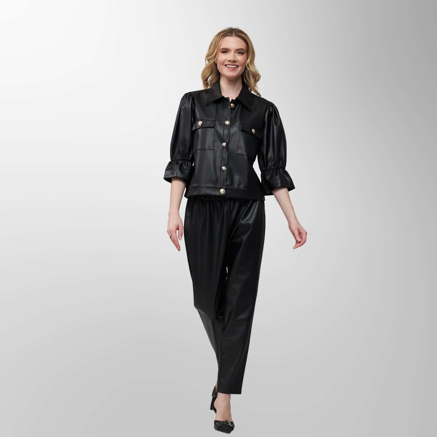 Toofan - Black - Two Pocket Smocking Sleeve Jacket - PL 13
