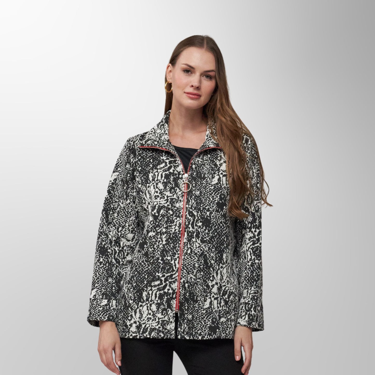 Toofan - Black/White - Urban Python Zip Jacket - BW9-08