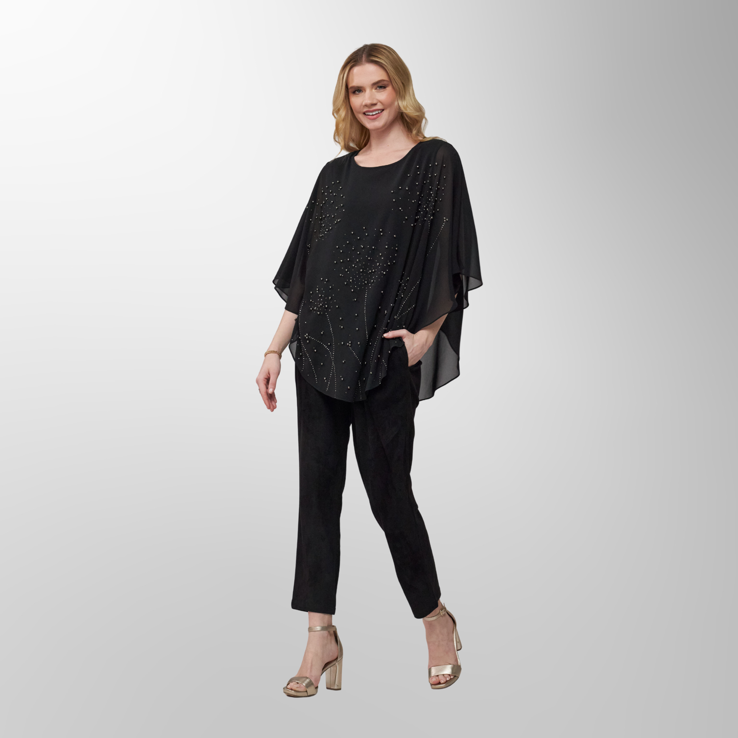 Toofan - Black - Layered Embroidered Tunic  - OS 203 - 1