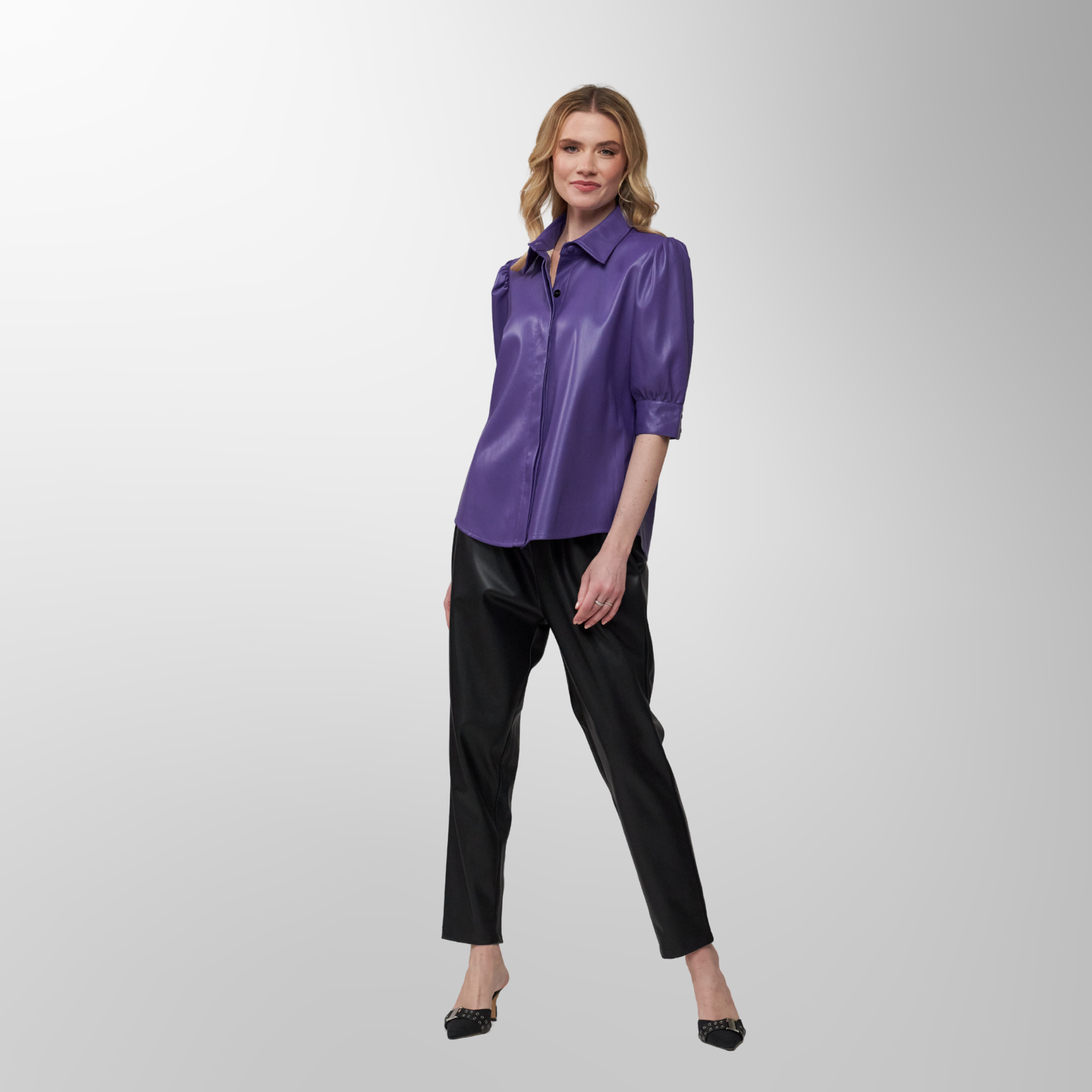 Toofan - Puple - Covered Placket A Line Top - PL 11