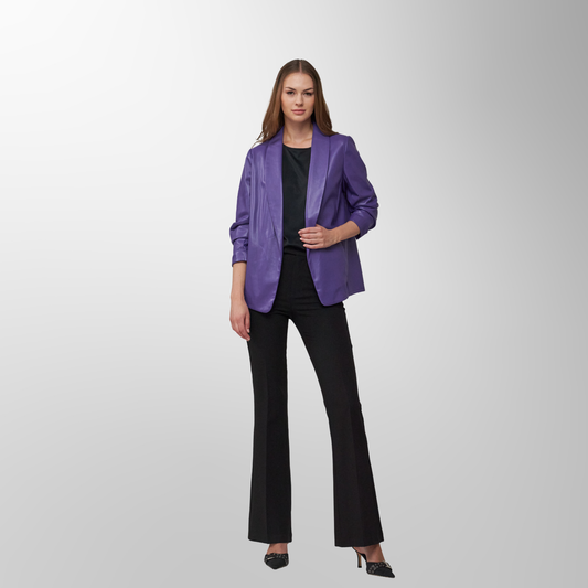 Toofan - Purple - Ruching Sleeve Blazer - PL 09