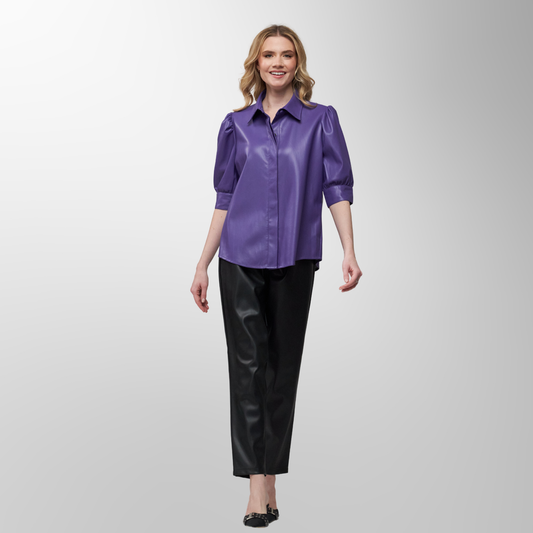 Toofan - Puple - Covered Placket A Line Top - PL 11