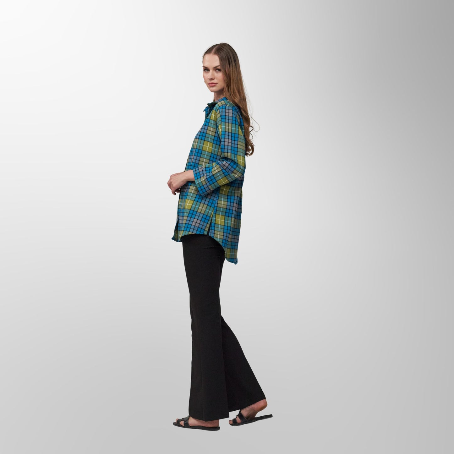 Toofan - Multi - Ocean Meadow Checkered Long Sleeve Top - PL 88-45