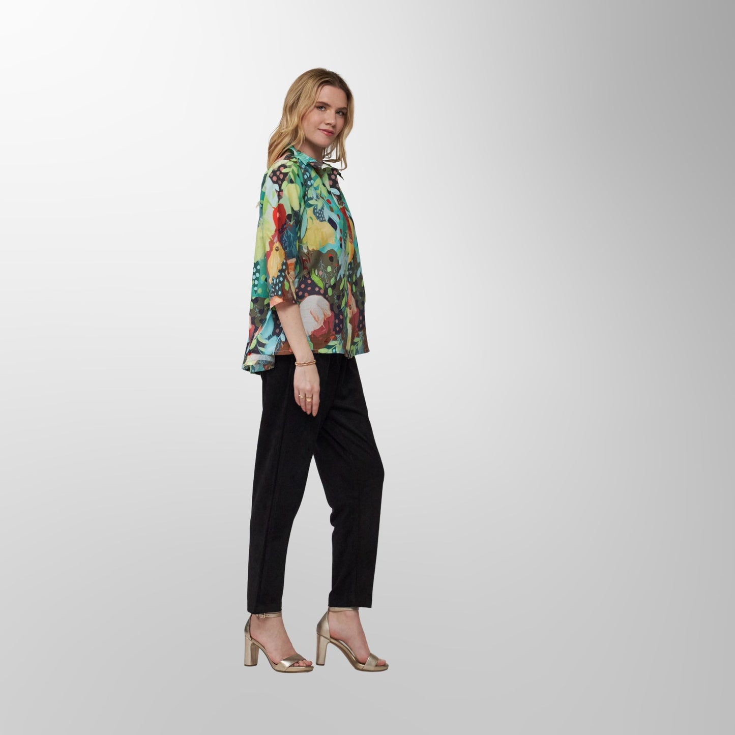 Toofan - Print - Floral Carnival Women's Collared Top - DP 34 - 681