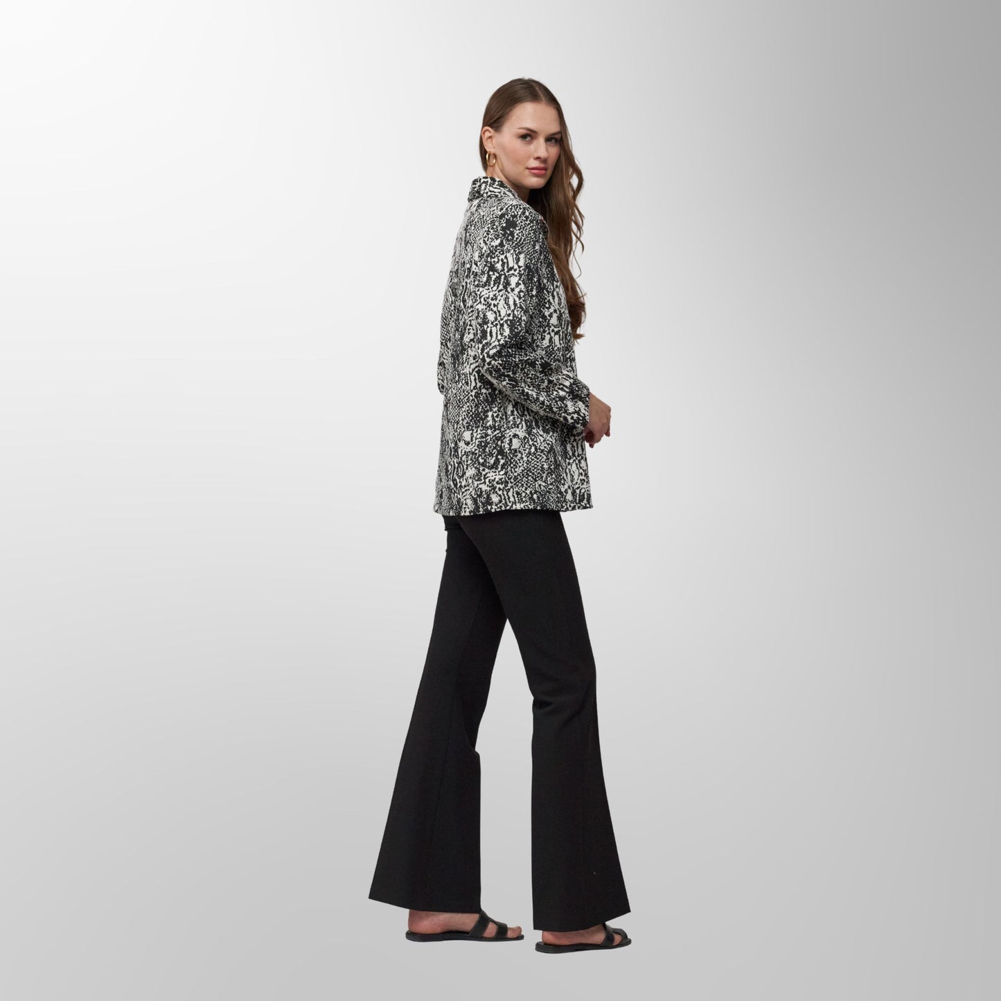 Toofan - Black/White - Urban Python Zip Jacket - BW9-08