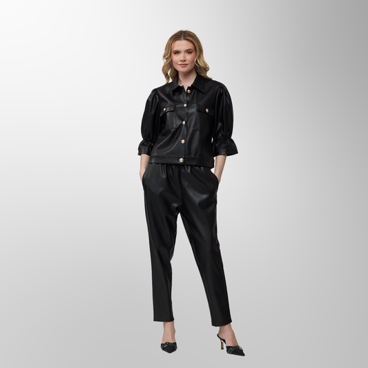 Toofan - Black - Two Pocket Smocking Sleeve Jacket - PL 13