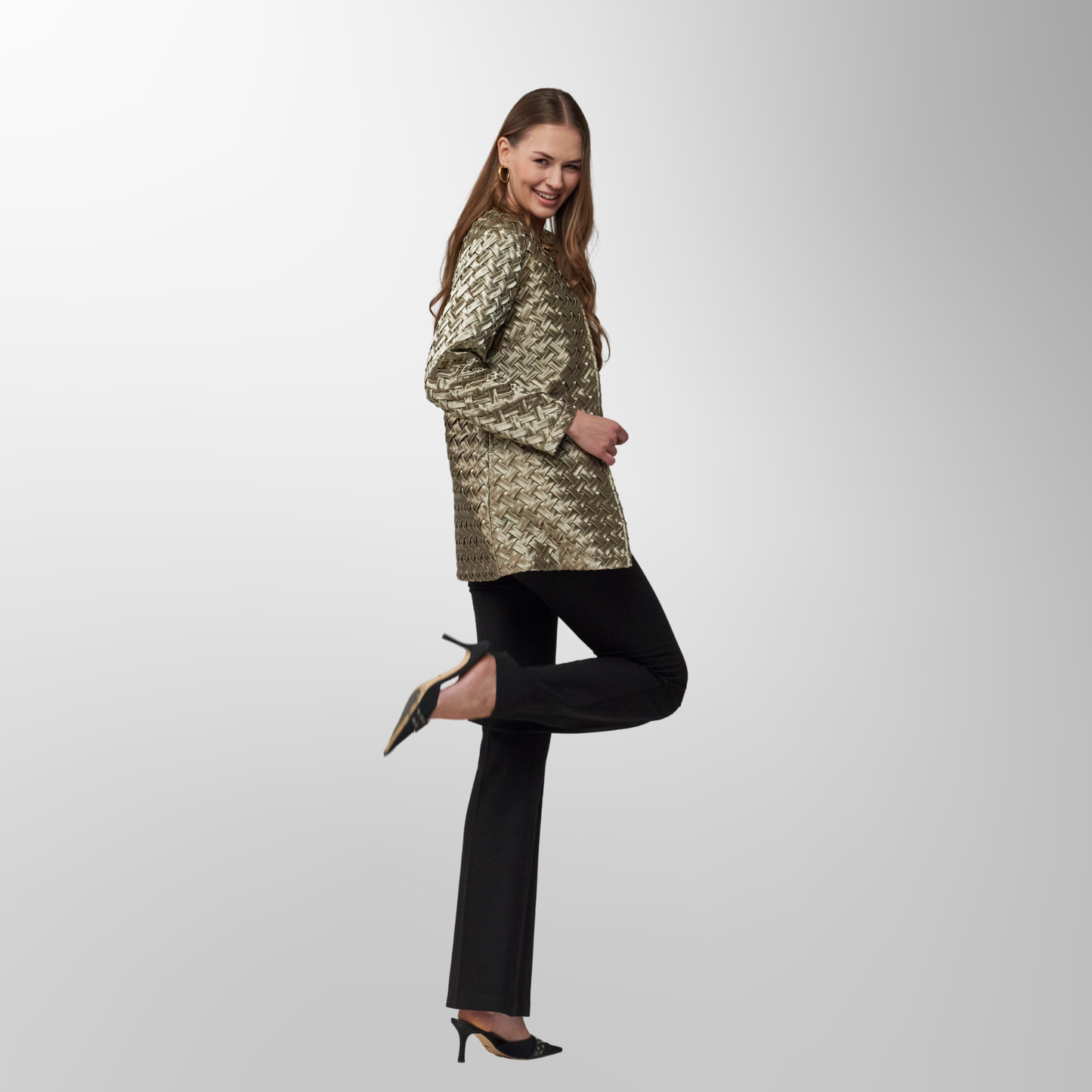 Toofan - Gold  - Round Neck Cardigan Jacket  - CS 1 - 19