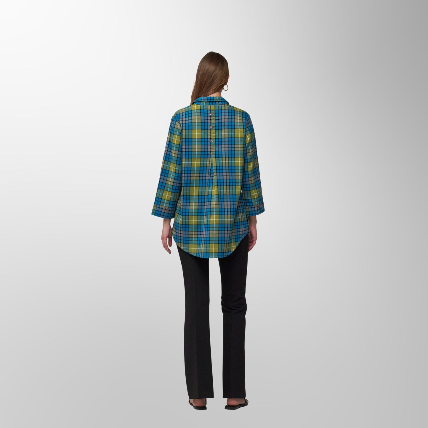 Toofan - Multi - Ocean Meadow Checkered Long Sleeve Top - PL 88-45