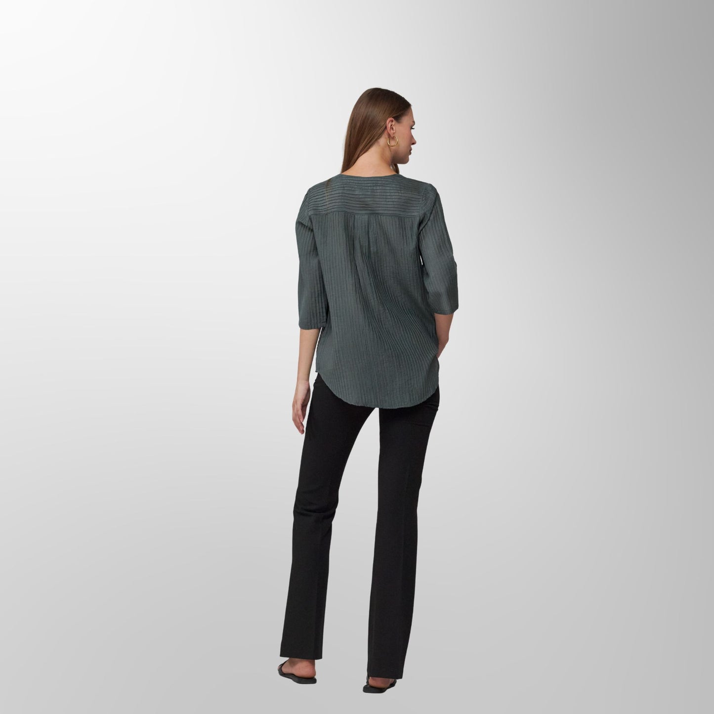 Toofan - Leaf - Textured Grace Casual Round Neck Top - CR 36