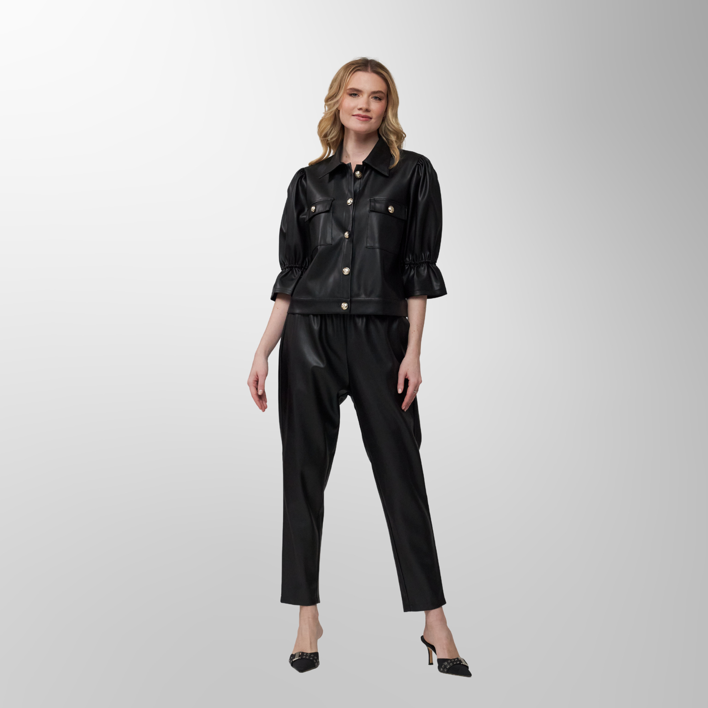 Toofan - Black - Two Pocket Smocking Sleeve Jacket - PL 13