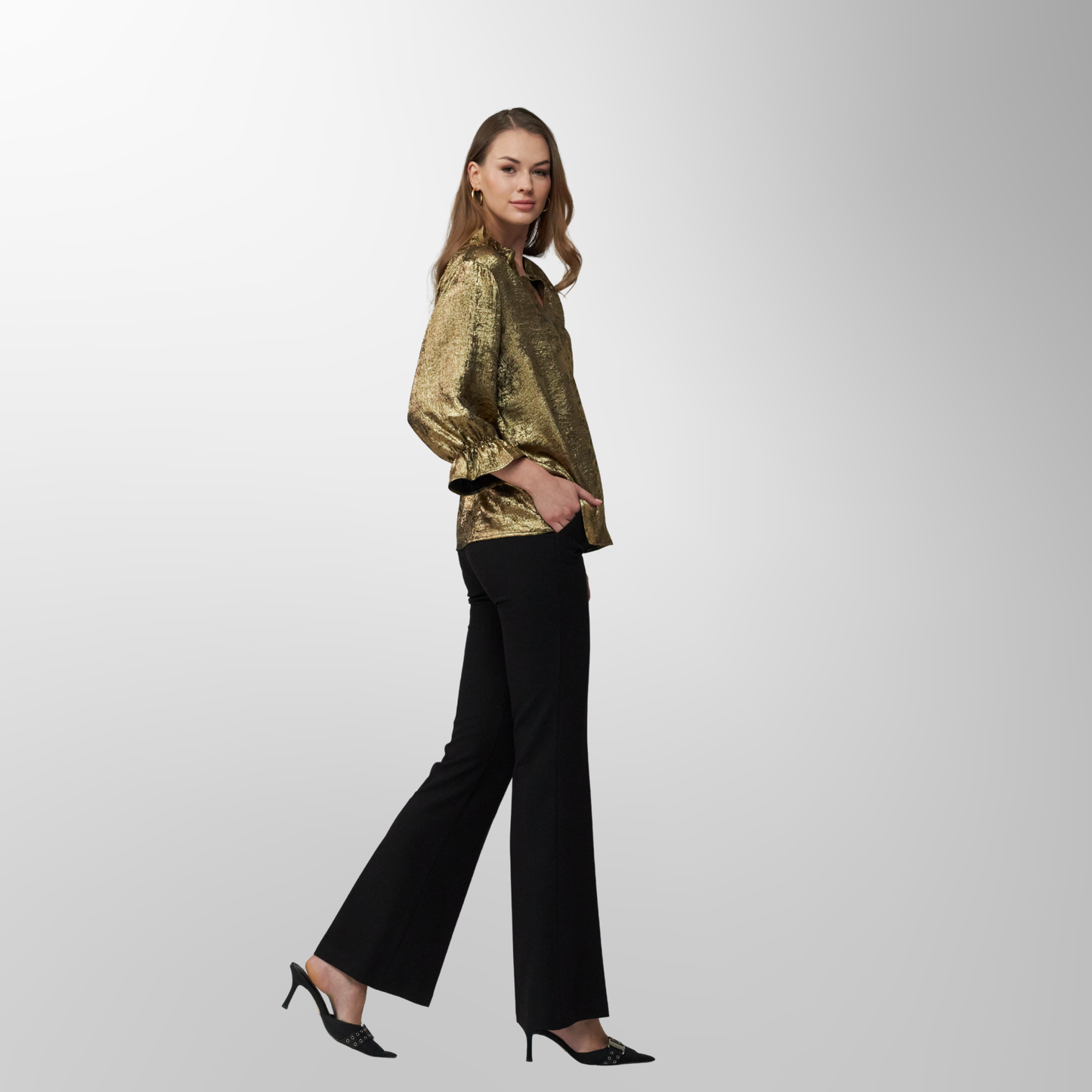 Toofan - Gold - Ruching Neckline Pull Over  - F 1 - 06