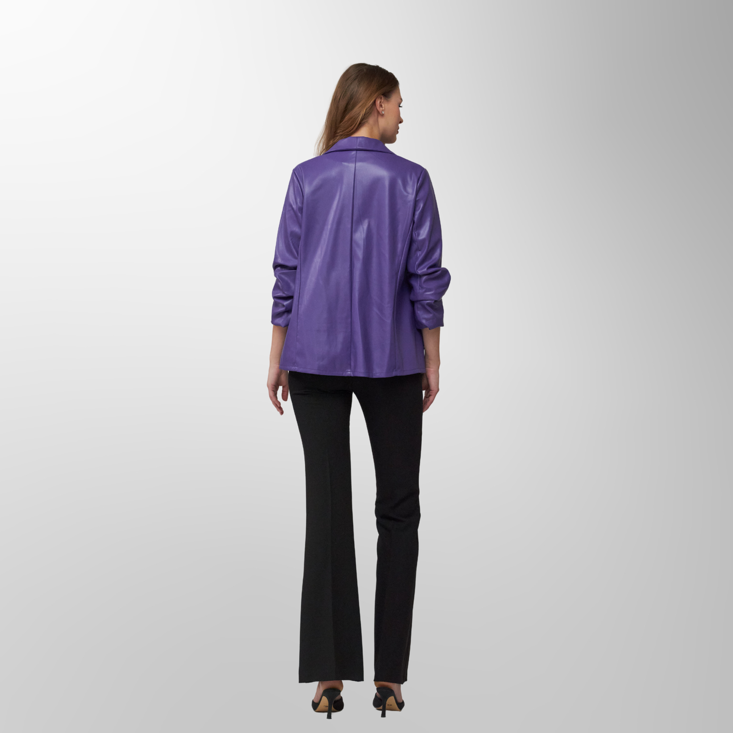 Toofan - Purple - Ruching Sleeve Blazer - PL 09
