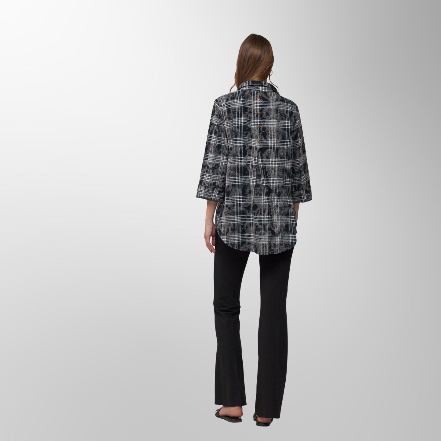 Toofan - Black - Ice Black Checkered Relaxed Fit Top - PL 88-102