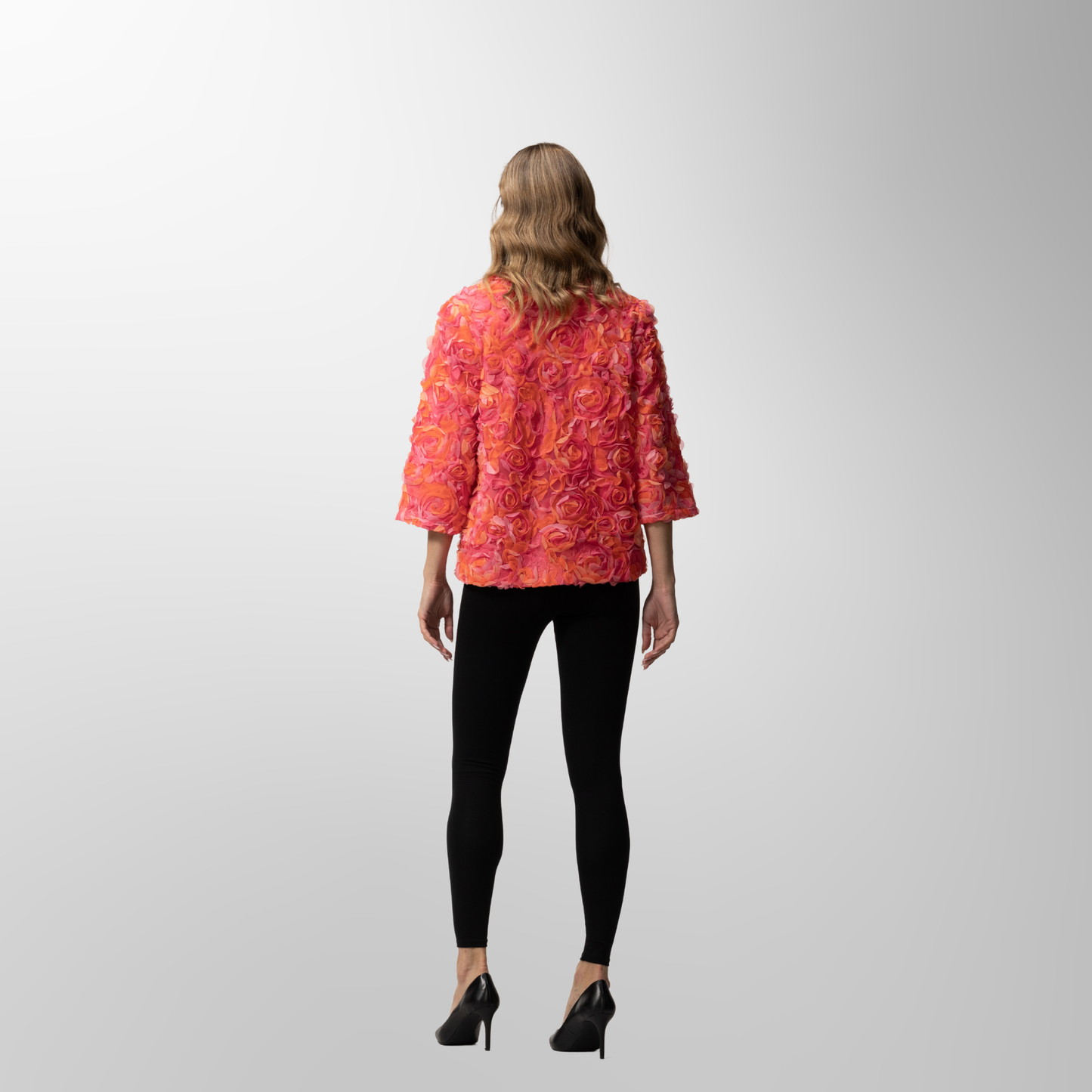 Toofan - Fuchsia - Floral Motif Statement Jacket – Bold Elegance in Bloom - NJ 226- 1