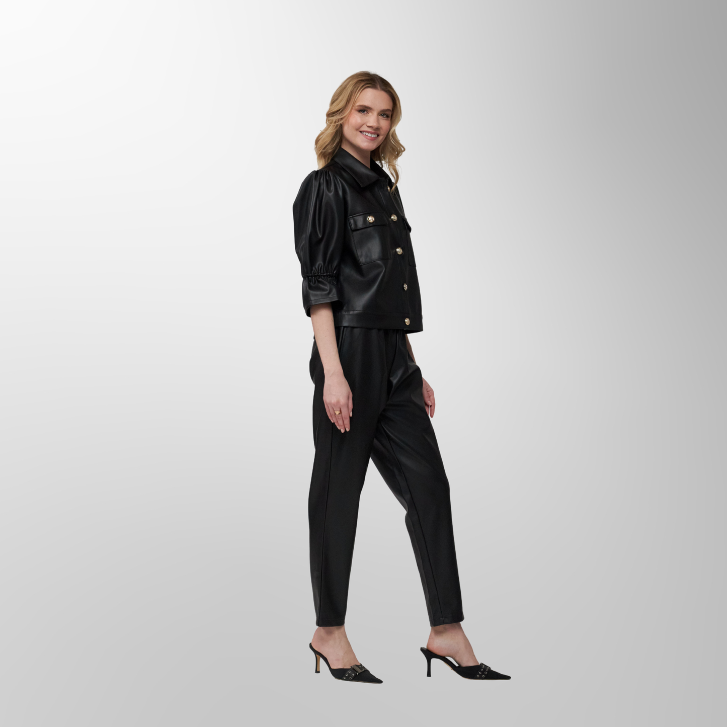 Toofan - Black - Two Pocket Smocking Sleeve Jacket - PL 13