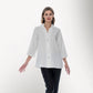 Toofan - White - Back-Button Shirt – Women’s 3/4 Sleeve A-Line Tunic with Spread Collar - TS 19
