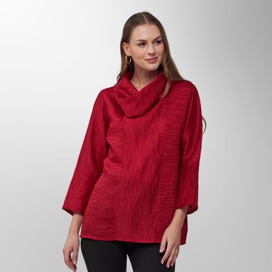 Toofan - Red - Red Breeze Relaxed Cowl Top - CR 28