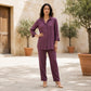 Toofan - Wire Collar Shirt Eggplant 100% Cupro Button Down - CA170