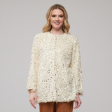 Toofan - Winter White - Winter White Faux Fur Bling Cardigan Jacket – Festive Elegance Redefined - FF 10 - 1