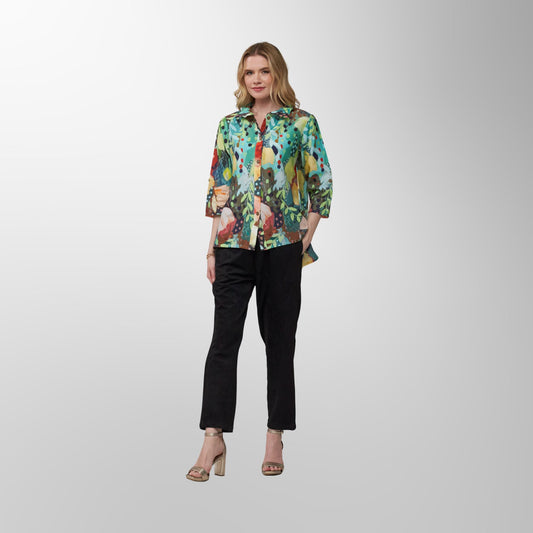 Toofan - Print - Floral Carnival Women's Collared Top - DP 34 - 681