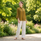 Toofan - Tulip Sleeve Mandarin Jacket in Tobacco - CA171