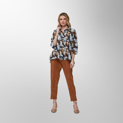 Toofan - Print - Rustic Abstract Women's Print Shirt - DP 34 - 695