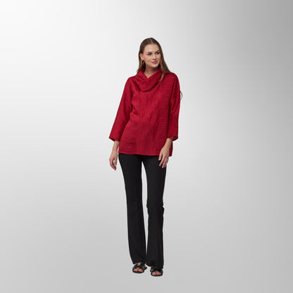 Toofan - Red - Red Breeze Relaxed Cowl Top - CR 28