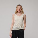 Toofan - Cream - Bling Glitter Tank Top – Subtle Sparkle, Timeless Sophistication - M 300