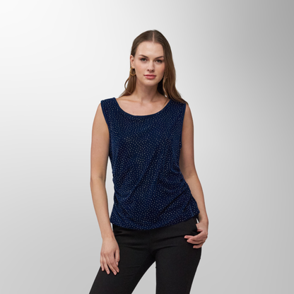 Toofan - Navy - Bling Glitter Tank Top Sparkle with Sophistication- M 300