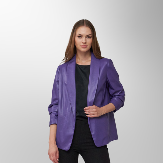 Toofan - Purple - Ruching Sleeve Blazer - PL 09