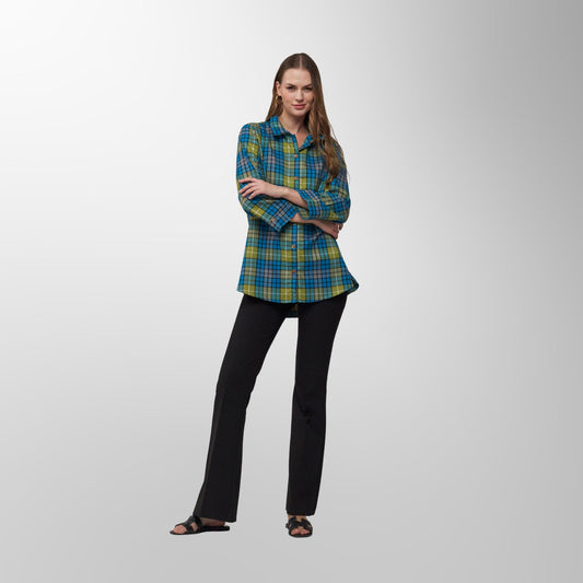 Toofan - Multi - Ocean Meadow Checkered Long Sleeve Top - PL 88-45