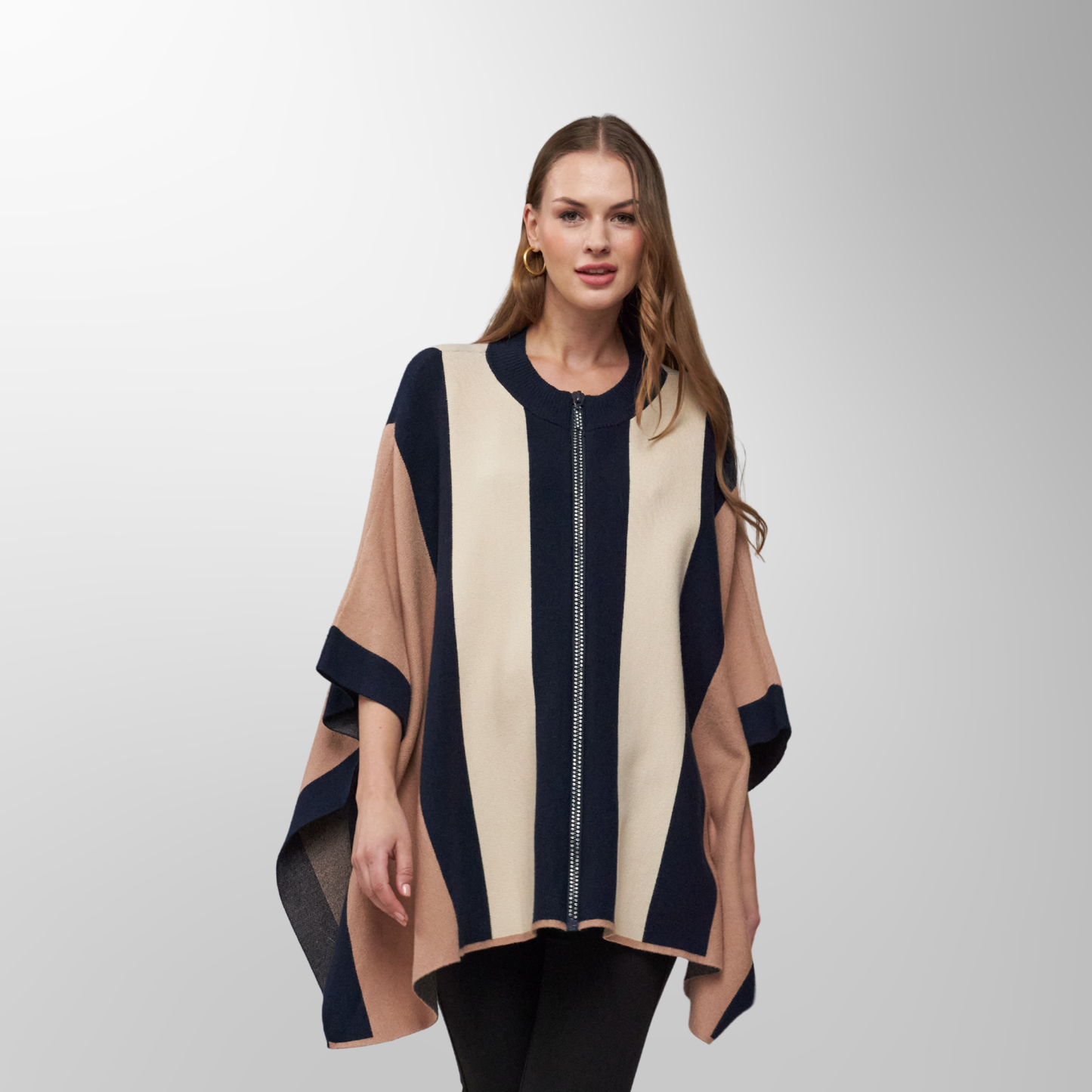Toofan - Multi Stripe - Multi Stripe Round Neck Cardigan Jacket – Vibrant Style, Timeless Comfort - OS 227