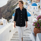 Toofan - Black - Back Button Big Shirt Linen Relaxed Fit Women - L411