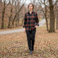 Toofan - Smocking Sleeve Scottish Plaid Shirt | Navy | 100% Polyester - PL 50-1