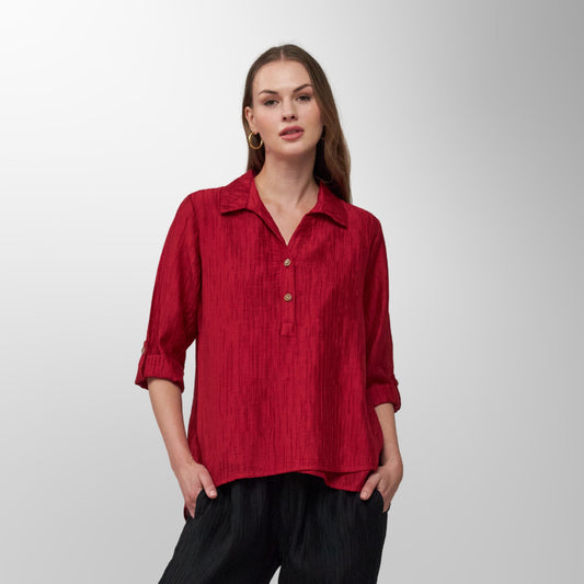 Toofan - Red - Red Ember Casual & Relaxed Top - CR 35
