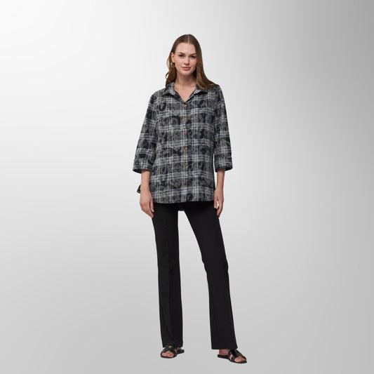 Toofan - Black - Ice Black Checkered Relaxed Fit Top - PL 88-102
