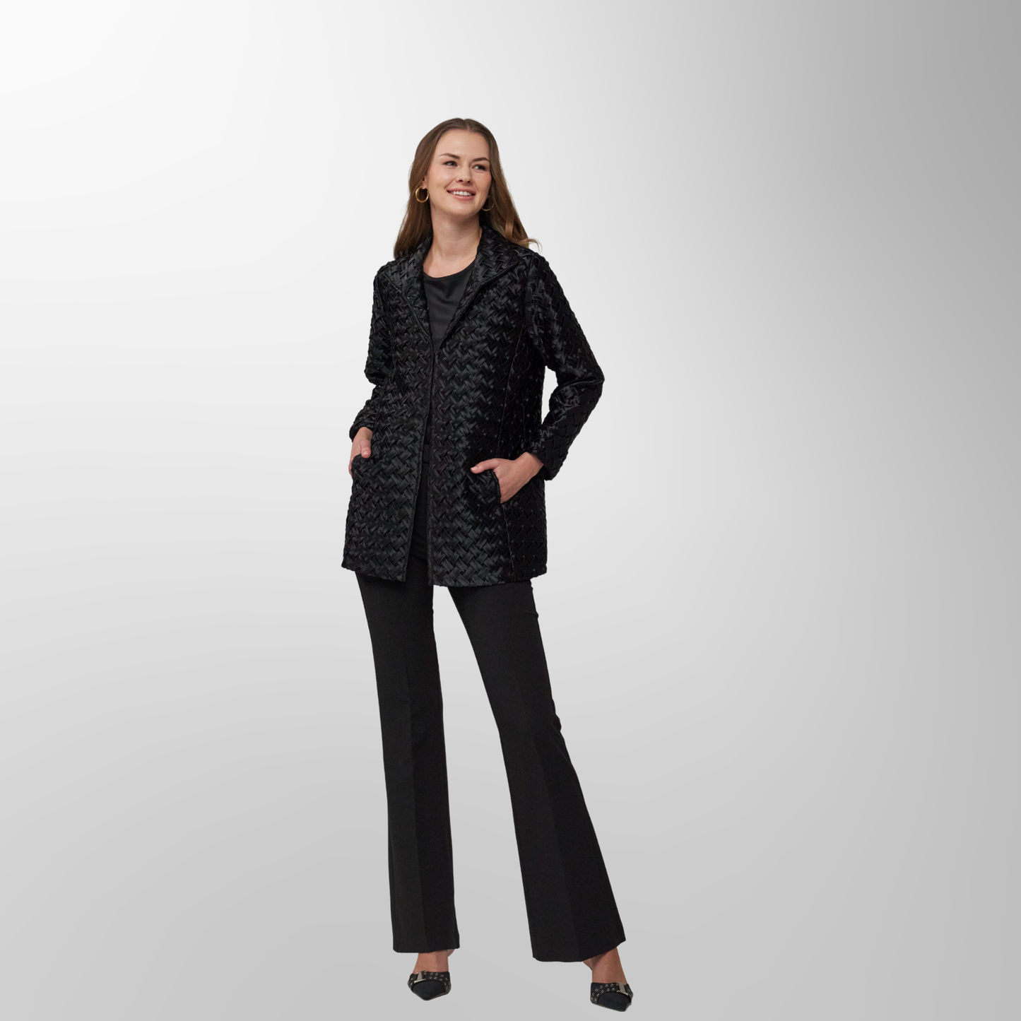 Toofan - Black  - One Button Cardigan Jacket  - CS 1 - 18