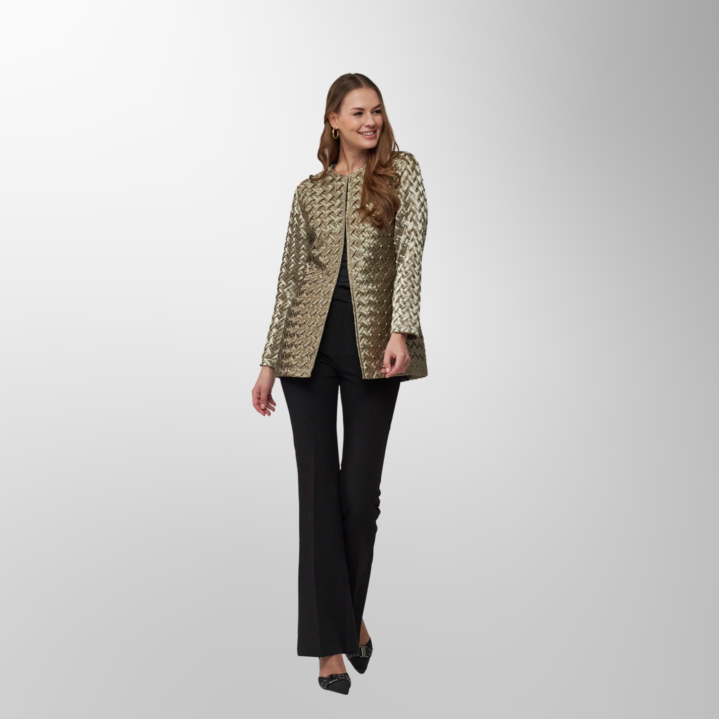 Toofan - Gold  - Round Neck Cardigan Jacket  - CS 1 - 19