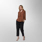 Toofan - Mocha - Mocha Ruffle V-Neck Button Top - CR 31