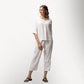 Toofan - White - High-Low Tunic – Women’s Pleated Cotton Top - TS 69