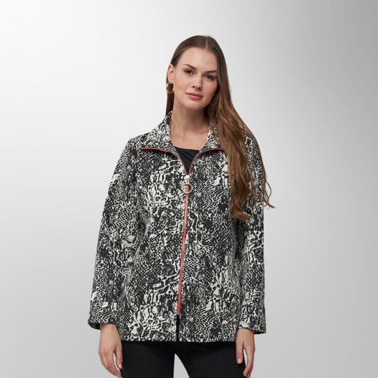 Toofan - Black/White - Urban Python Zip Jacket - BW9-08