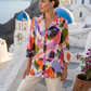 Toofan - Printed - Cotton Shirt with Wire Collar Summer Abstract Design - CP21-193