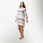 Toofan - Women's V-Neck Knee-Length Linen Dress – Relaxed Fit - LST 588