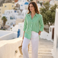 Toofan - Green - Stripe Shirt with Zipper Back Stylish Cotton Fit - NS10-4